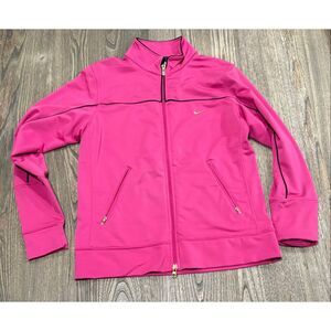 NIKE Dri-Fit Full Zip Workout Running Jacket Zipper Pockets Hot Pink Size M